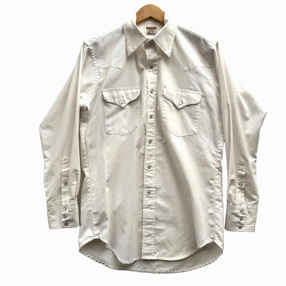 Vintage Ruddock Men's S/M White Western Pearl Snap Long Sleeve Cowboy Shirt USA - Picture 1 of 10